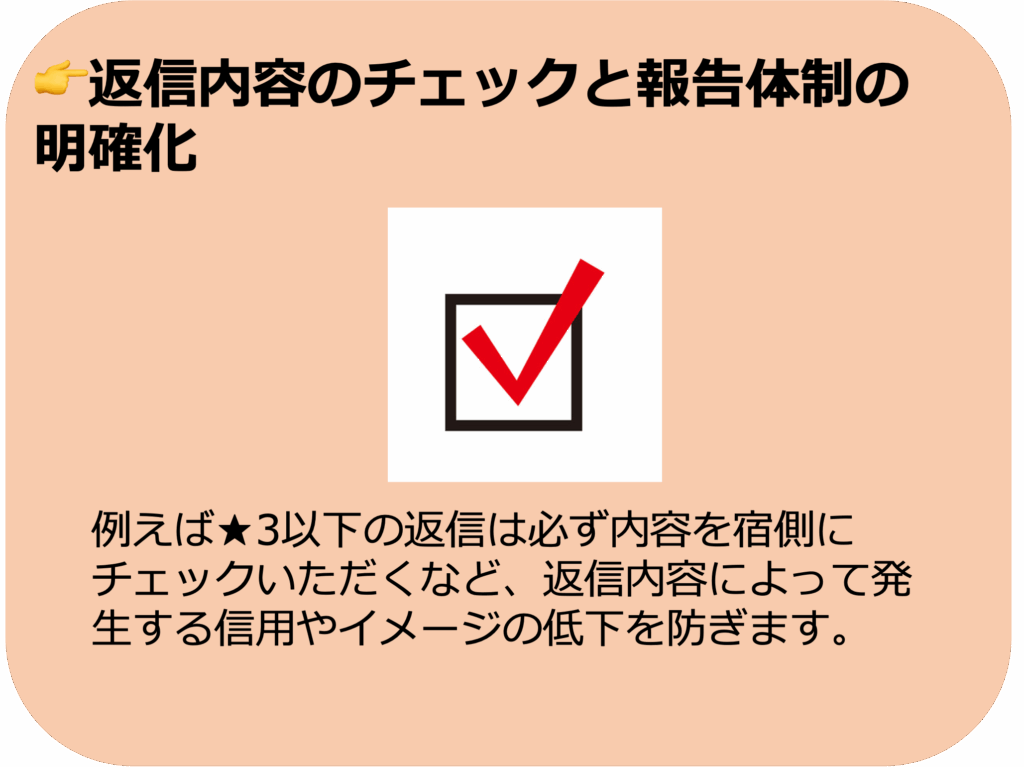 返信内容のチェックと報告体制の明確化
