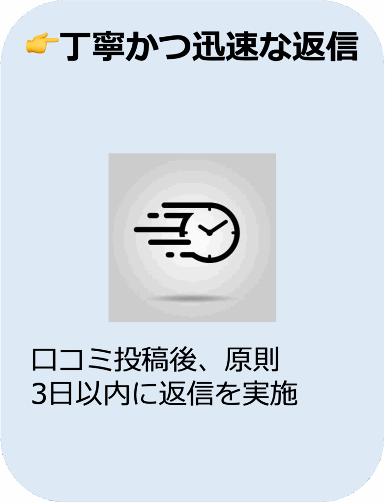 丁寧かつ迅速な返信